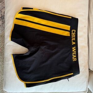 Men's Athletic Shorts - Black and Yellow